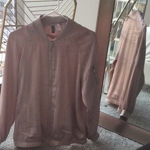 H&M Satin blush bomber jacket